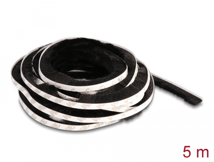 Delock Bürstenstreifen selbstklebend 15 mm - Länge 5 m schwarz #1 