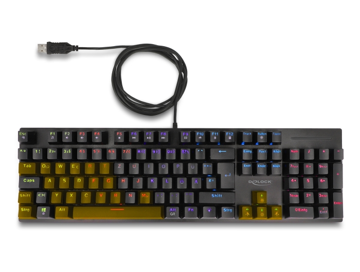 Delock Mechanische USB Gaming Tastatur kabelgebunden 1,6 m schwarz mit RGB Beleuchtung #4 