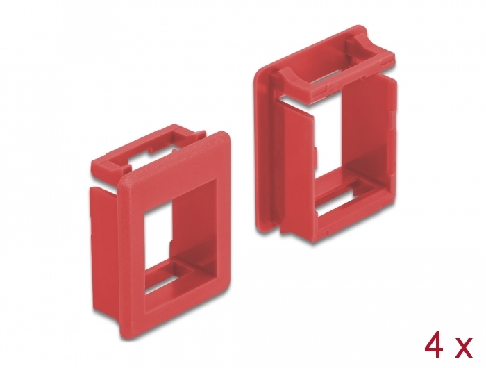 Delock Keystone Halterung für Gehäuse 4 Stück rot #1 