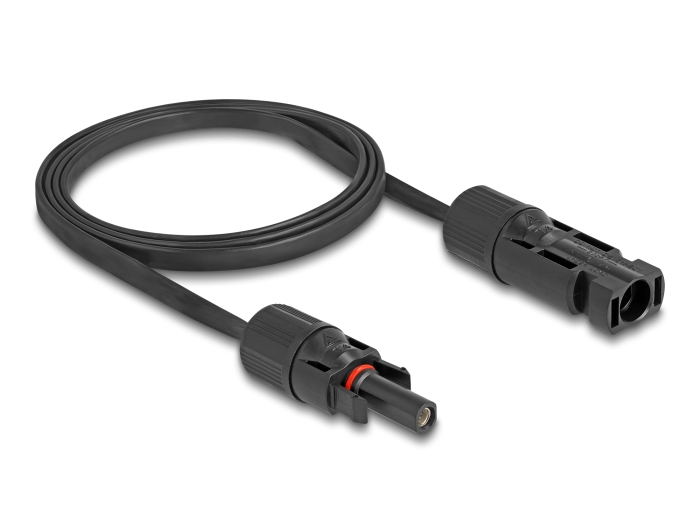 Delock DL4 Solar Flachbandkabel Stecker zu Buchse 1 m schwarz #2 