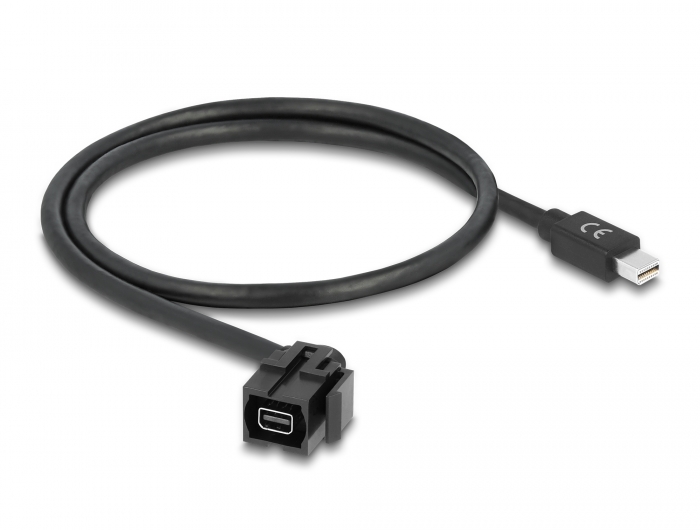 Delock Keystone Modul mini DisplayPort Buchse 110° > mini DisplayPort Stecker mit Kabel schwarz #3 
