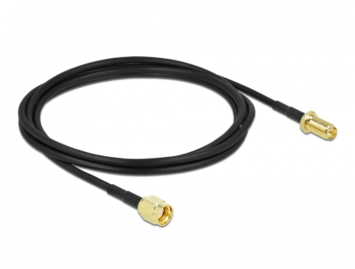 Delock Antennenkabel RP-SMA Stecker zu RP-SMA Buchse LMR/CFD100 2 m low loss #2 