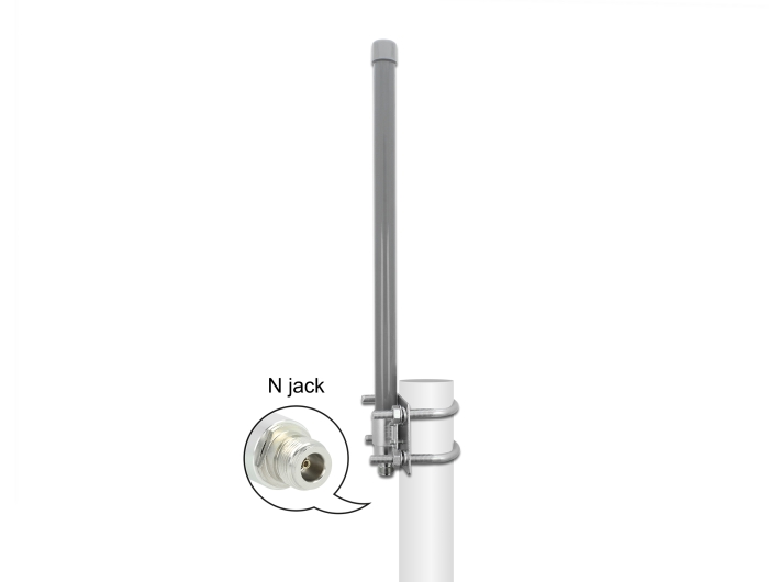 Delock 433 MHz Antenne N Buchse 2 dBi 40 cm omnidirektional starr outdoor grau #3 