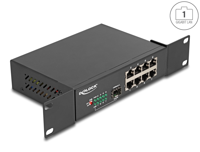 Delock 10" Gigabit Ethernet Switch 8 Port + 1 SFP #1 