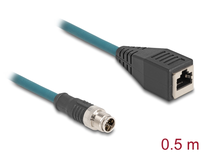 Delock M12 Adapterkabel X-kodiert 8 Pin Stecker zu RJ45 Buchse 50 cm #1 