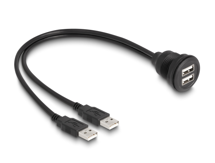 Delock USB 2.0 Kabel 2 x USB Typ-A Stecker zu 2 x USB Typ-A Buchse zum Einbau 1 m schwarz #2 