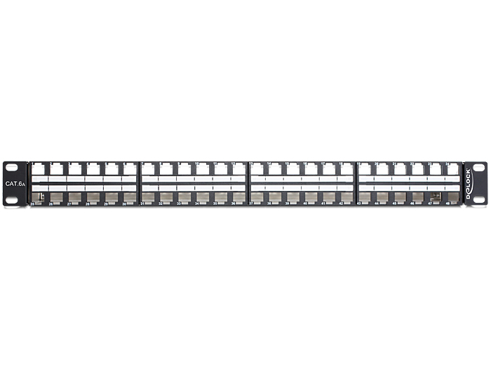 Delock 19″ Keystone Patchpanel 48 Port 1 HE schwarz #3 