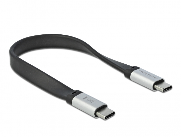 Delock USB 3.2 Gen 2 FPC Flachbandkabel USB Type-C™ zu USB Type-C™ 22 cm PD 3 A E-Marker #2 