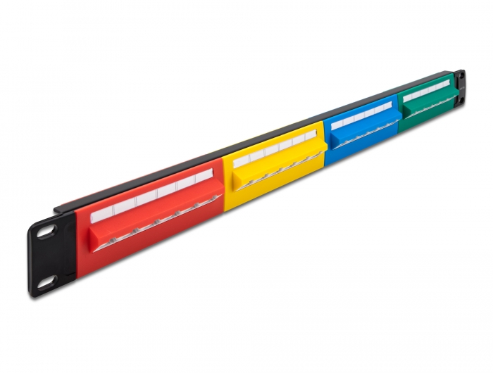 Delock 19″ Patchpanel 24 Port Cat.5e 1 HE farbig #1 