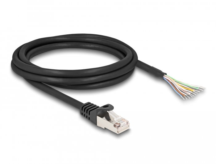 Delock Kabel RJ50 Stecker zu offenen Kabelenden S/FTP 2 m schwarz #2 