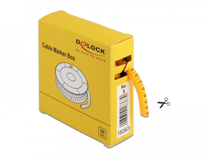 Delock Kabelmarker Box, Nr: 9, gelb, 500 Stück #2 