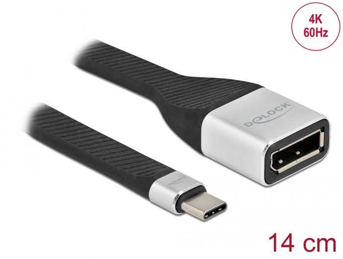 Delock FPC Flachbandkabel USB Type-C™ zu DisplayPort (DP Alt Mode) 4K 60 Hz 14 cm #1 