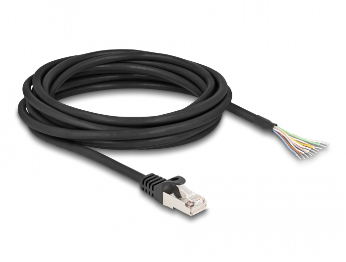Delock Kabel RJ50 Stecker zu offenen Kabelenden S/FTP 5 m schwarz #2 
