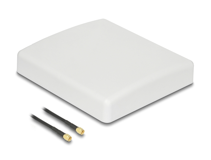 Delock LTE MIMO Antenne 2 x SMA Stecker 8 dBi direktional mit Anschlusskabel RG-58 10 m weiß outdoor #2 