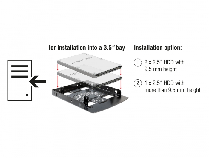 Delock Einbaurahmen 3.5″ > 2 x 2.5″ HDD #3 