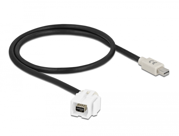 Delock Keystone Modul mini DisplayPort Buchse 110° > mini DisplayPort Stecker mit Kabel weiß #2 