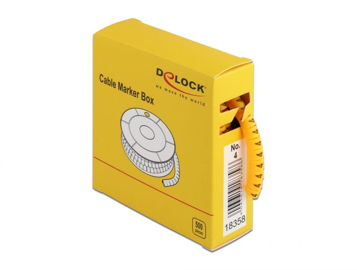 Delock Kabelmarker Box, Nr: 4, gelb, 500 Stück #1 
