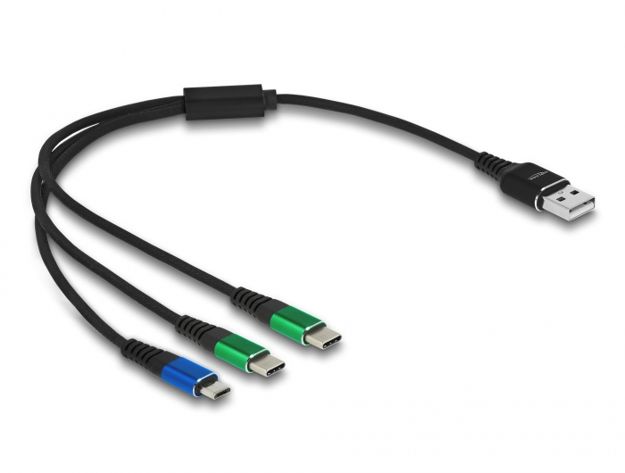 Delock USB Ladekabel 3 in 1 Typ-A zu Micro USB / 2 x USB Type-C™ 30 cm #2 