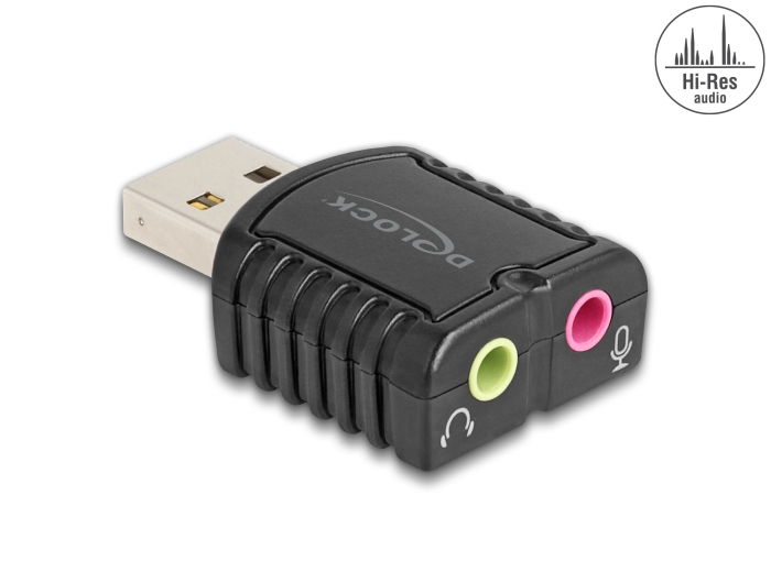 Delock Externe USB Soundkarte 24 Bit / 96 kHz Plug & Play für Windows, MAC, Linux, Chrome OS #1 