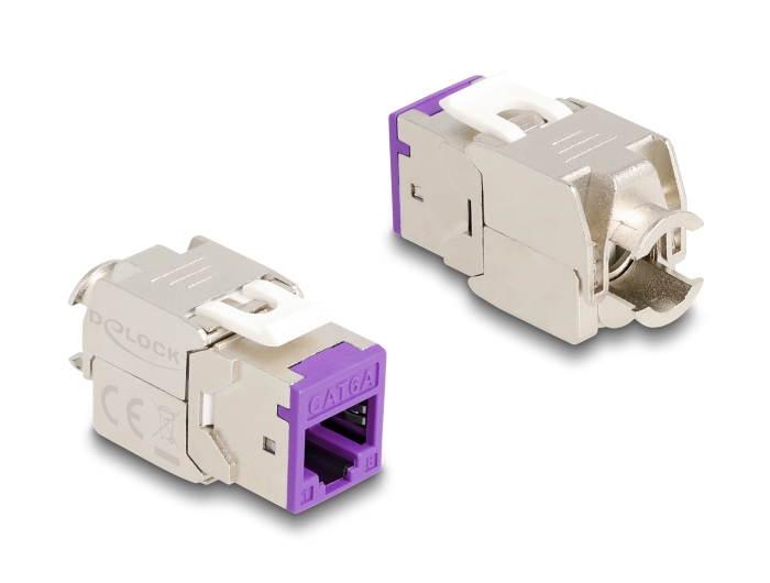 Delock Keystone Modul RJ45 Buchse zu LSA Cat.6A werkzeugfrei violett Set 10 Stück #2 