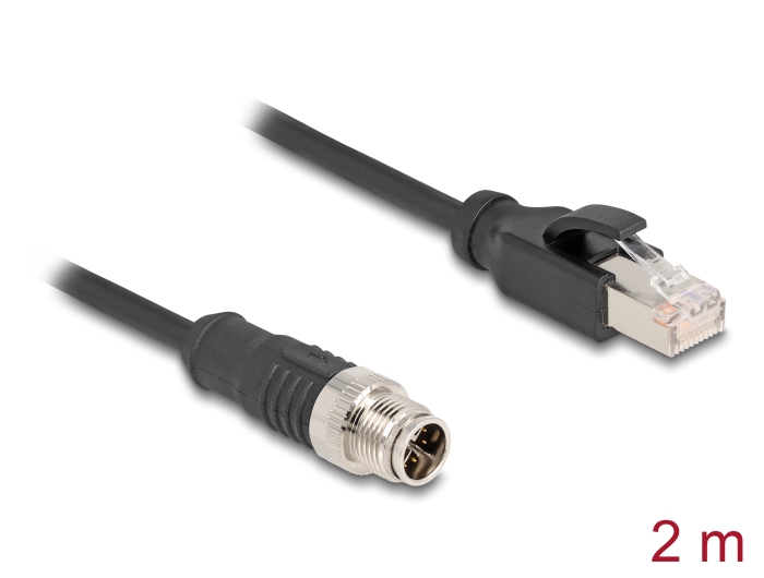 Delock M12 Kabel X-kodiert 8 Pin Stecker zu RJ45 Stecker PVC 2 m #1 