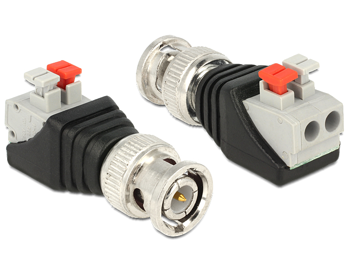 Delock Adapter BNC Stecker > Terminalblock mit Drucktasten 2 Pin #1 