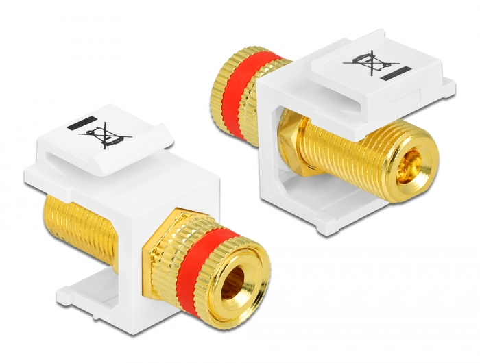 Delock Keystone Modul Polklemme > Gewindebuchse rot / weiß #1 
