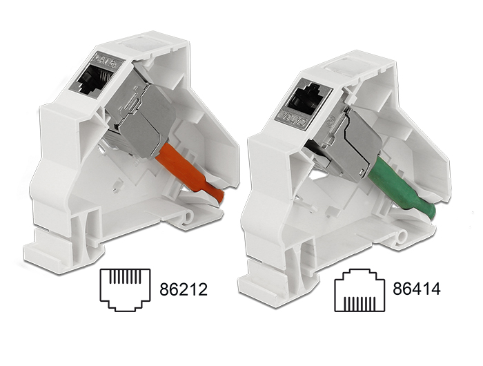 Delock Keystone Halterung für Hutschienen 180° #4 
