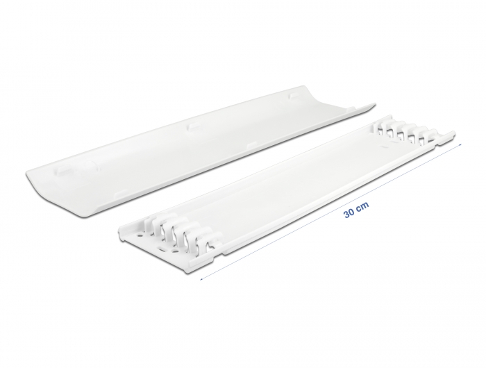 Delock Kabelkanal selbstklebend mit Kabelbefestigung 85 x 10 mm - Länge 300 mm 2 Stück weiß #2 