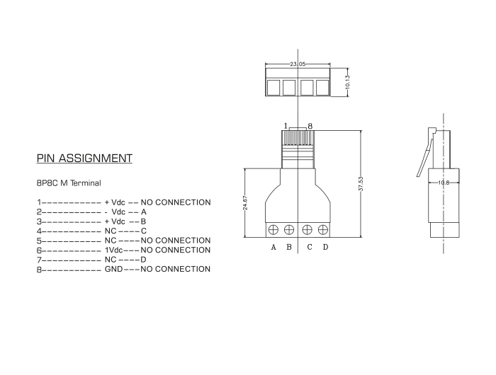 Delock RJ45 Stecker zu Terminalblock Adapter 4 Pin #3 