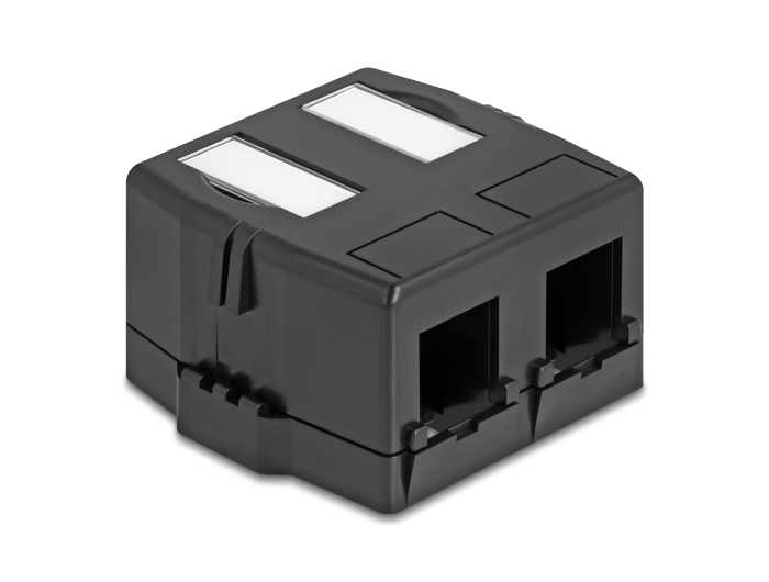 Delock Keystone Leergehäuse 2 Port mit magnetischer Unterseite, schwarz #2 