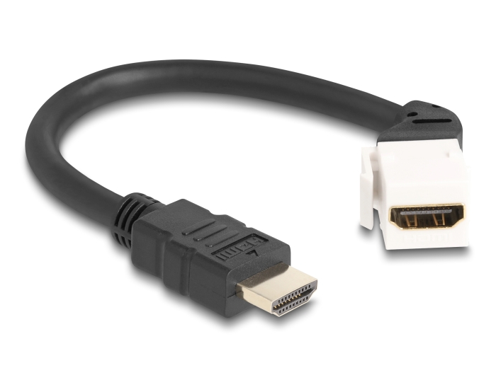 Delock Keystone Modul Kabel HDMI Stecker zu Buchse 45° gewinkelt 8K 60 Hz 20 cm schwarz #2 