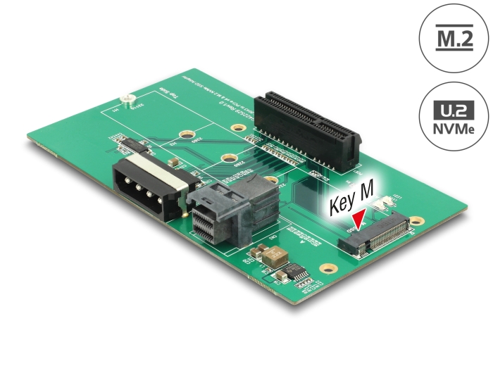 Delock U.2 SFF-8643 Adapter zu PCIe x4 oder M.2 Key M Slot mit Befestigungsplatte #1 