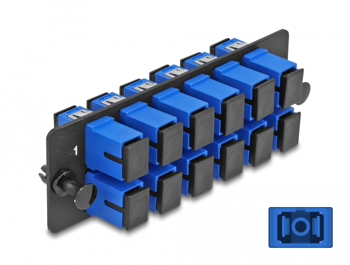 Delock LWL Adapter Panel SC Simplex UPC 12 Port blau #1 